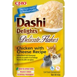 New Dashi Delights Delicate Flakes Kattenvoer Nat Chicken & Cheese 40 gr Kattenvoer