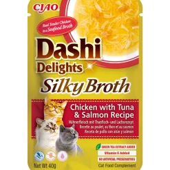 Kattenvoer<Ciao Dashi Delights Silky Broth Kattenvoer Nat Chicken & Tuna & Salmon 40 gr