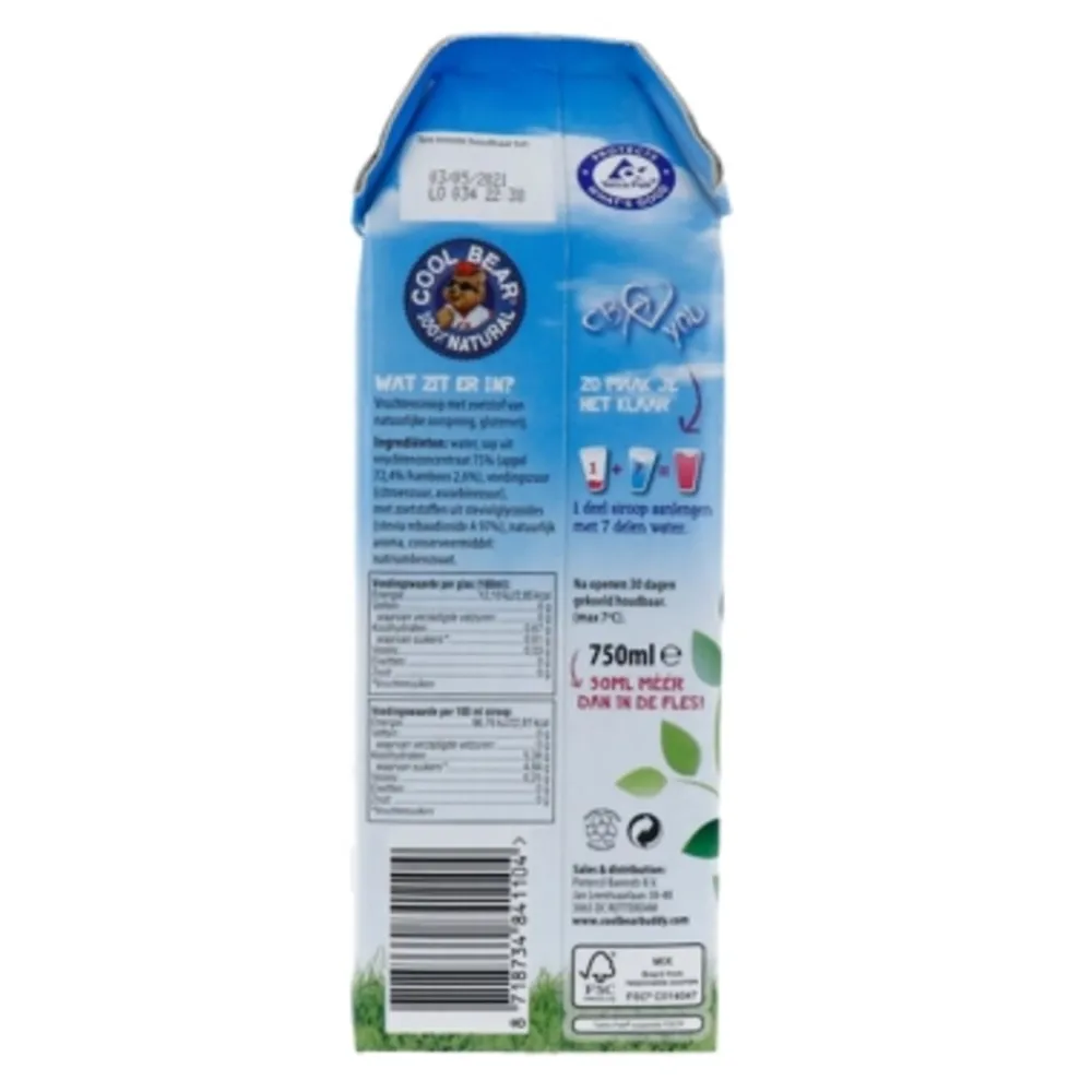 Best Siroop Framboos 750 ml Siropen & Zoetstoffen