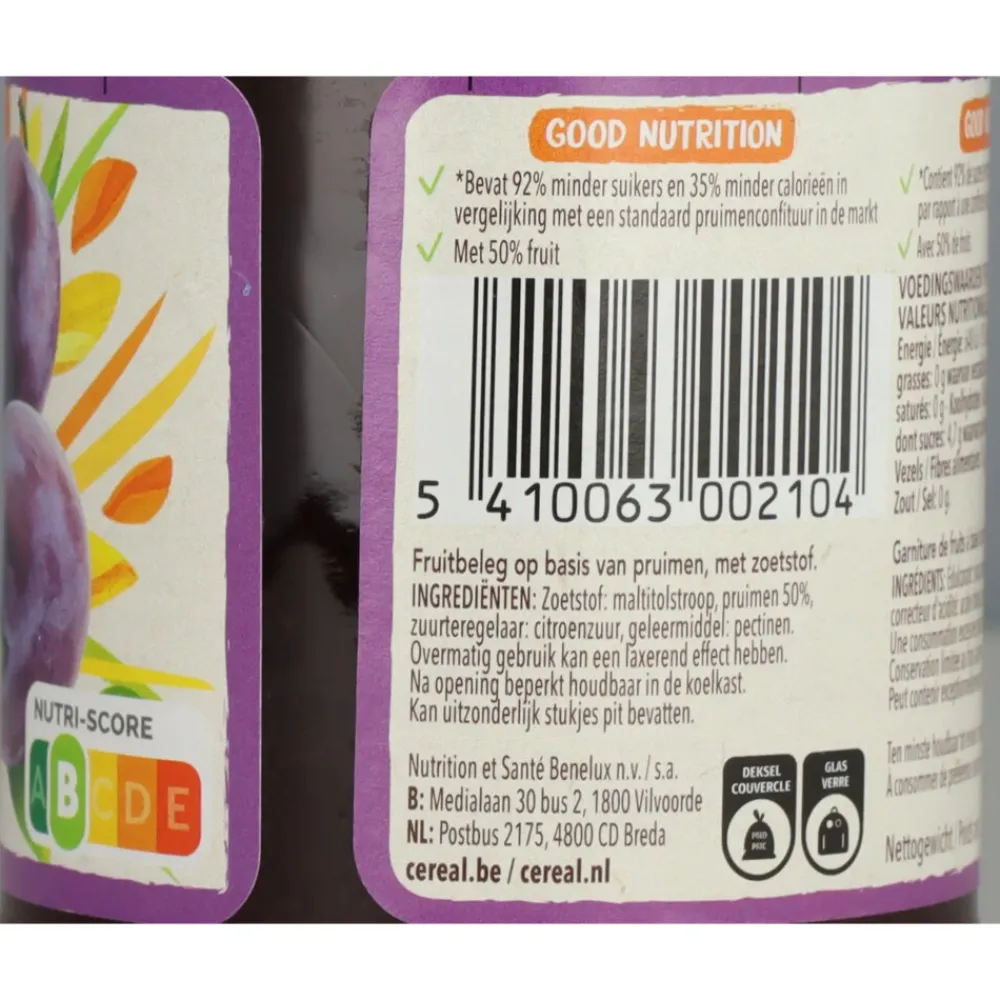 Beleg<Céréal Fruitbeleg Pruimen 270 gr