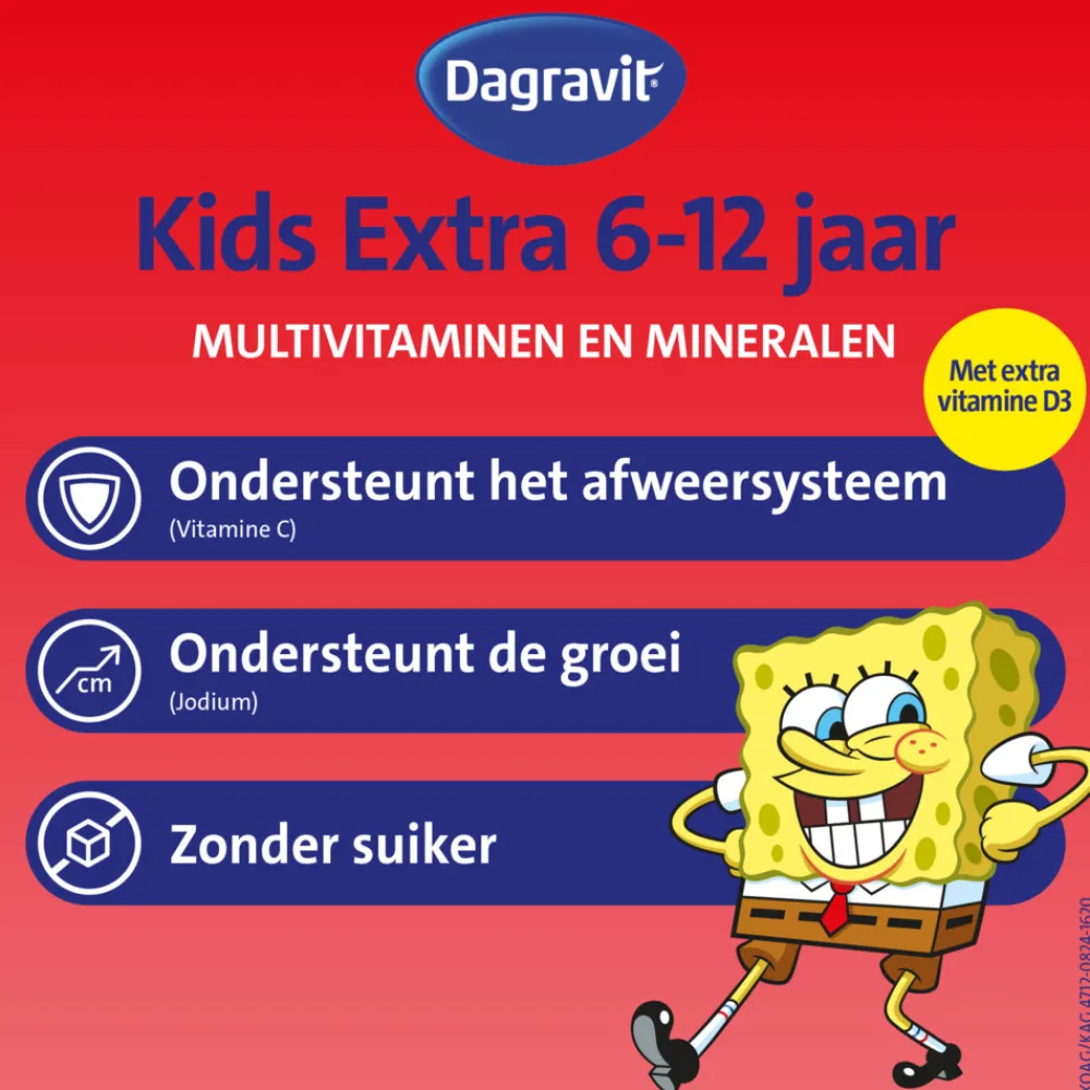 Best Multivitamine Kids Extra 6-12 Jaar Spongebob 60 kauwtabletten Vitaminen Kind