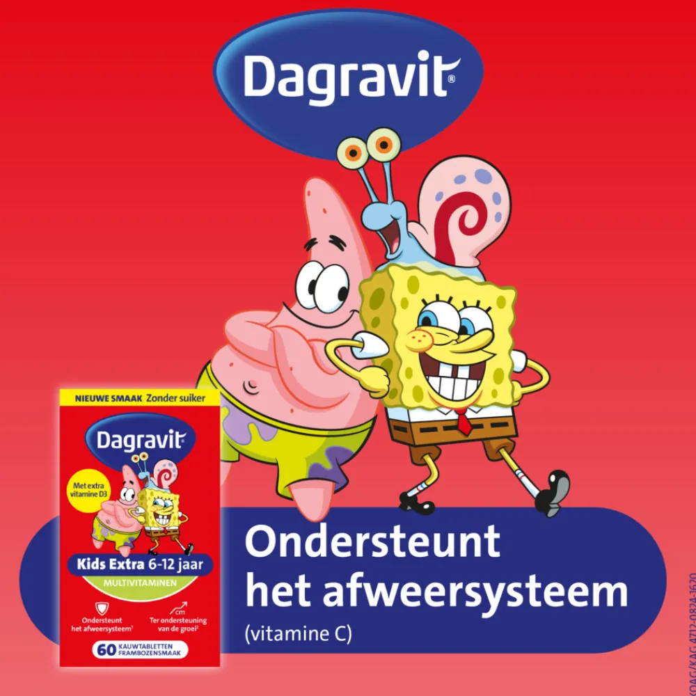 Best Multivitamine Kids Extra 6-12 Jaar Spongebob 60 kauwtabletten Vitaminen Kind