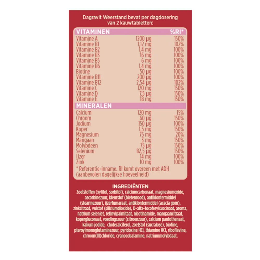 Multivitaminen Weerstand 60 kauwtabletten^Dagravit New