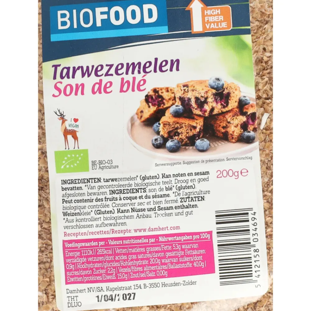 Best Biofood Tarwezemelen Biologisch 200 gr Zaden|Pitten