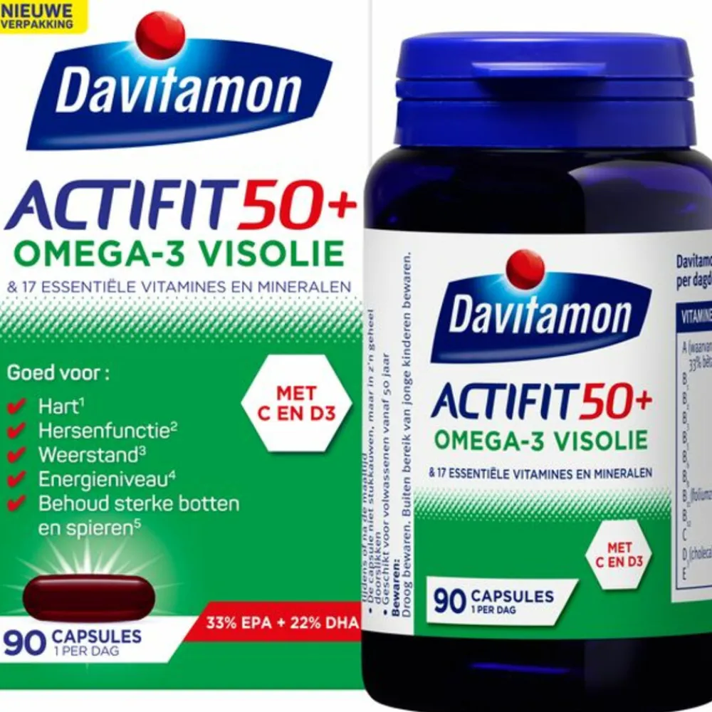 Clearance Actifit 50+ Omega-3 Visolie 90 capsules Vitaminen 50+