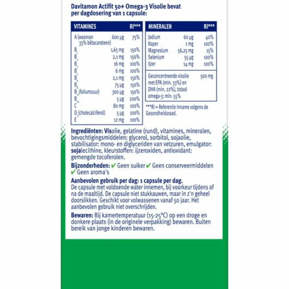 Clearance Actifit 50+ Omega-3 Visolie 90 capsules Vitaminen 50+