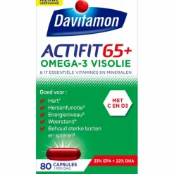 Actifit 65+ Omega-3 Visolie 80 capsules^Davitamon Discount
