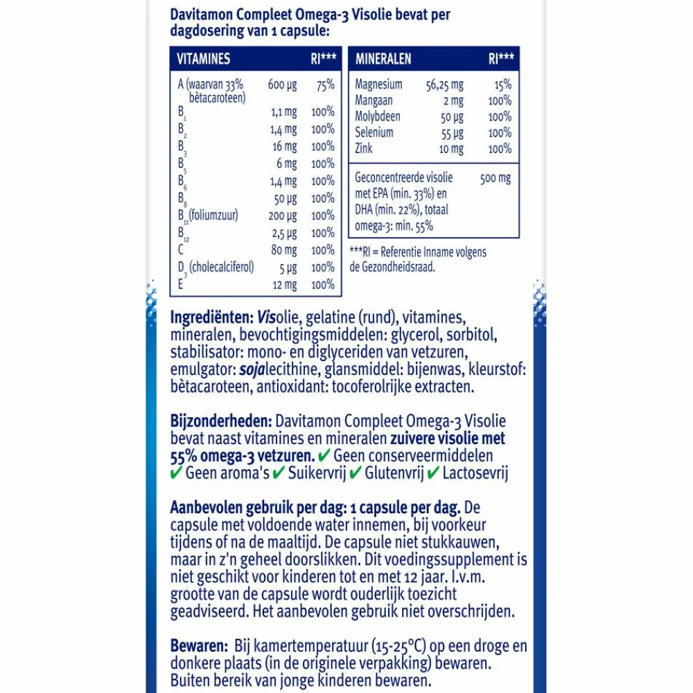 Multi Vitaminen En Mineralen<Davitamon Compleet Omega-3 Visolie 70 capsules