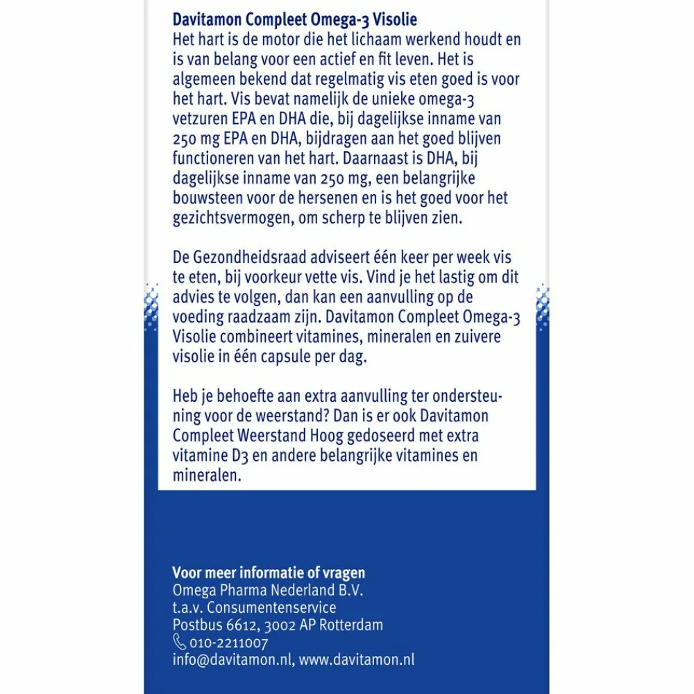 Multi Vitaminen En Mineralen<Davitamon Compleet Omega-3 Visolie 70 capsules
