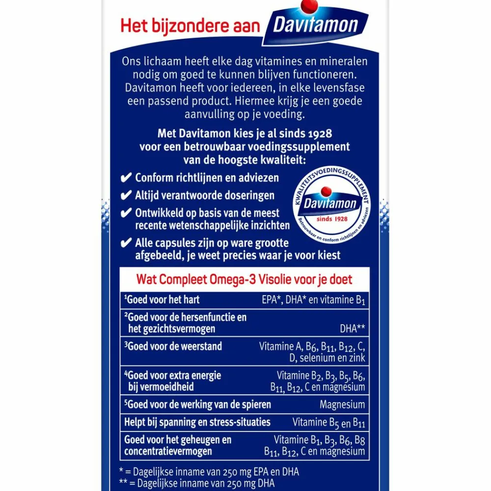 Multi Vitaminen En Mineralen<Davitamon Compleet Omega-3 Visolie 70 capsules