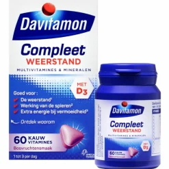 Multi Vitaminen En Mineralen<Davitamon Compleet Weerstand Bosvruchten 60 kauwtabletten