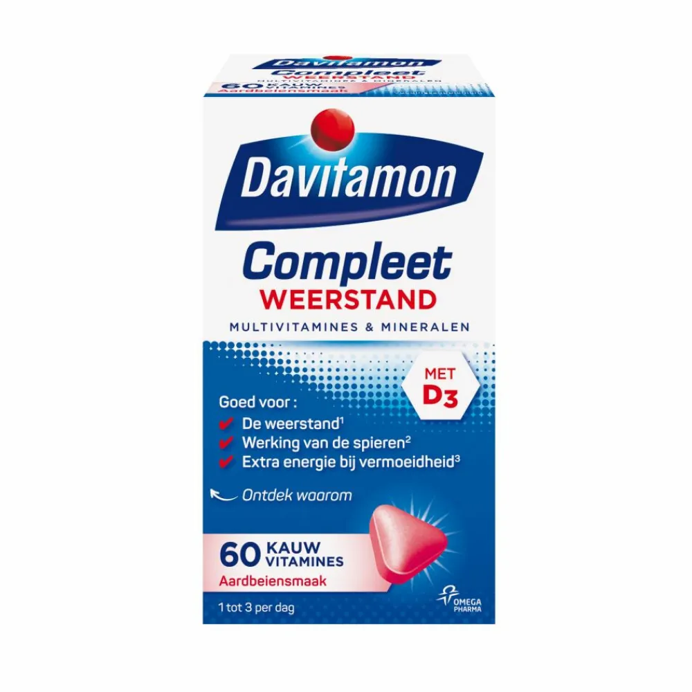 Discount Compleet Weerstand Kauwvitamines Aardbei 60 kauwtabletten Multi Vitaminen En Mineralen