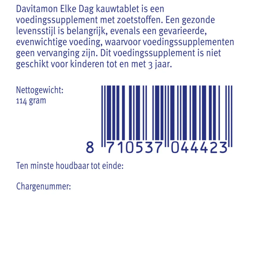 Elke Dag 60 kauwtabletten^Davitamon Discount