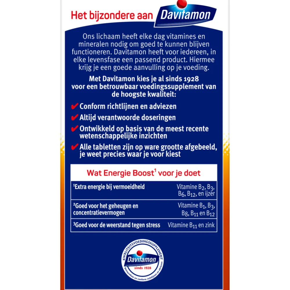 Multi Vitaminen En Mineralen<Davitamon Energie Boost Bosvruchten 40 kauwtabletten