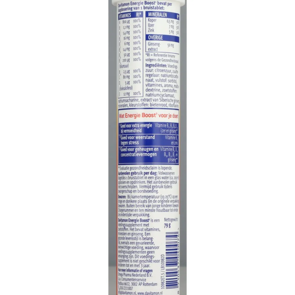 Multi Vitaminen En Mineralen<Davitamon Energie Boost Multivitamines Mineralen 20 Bruistabletten