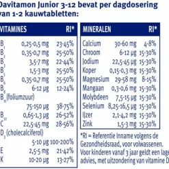 Vitaminen Kind<Davitamon Junior 3+ Kauwvitamines Banaan 120 kauwtabletten
