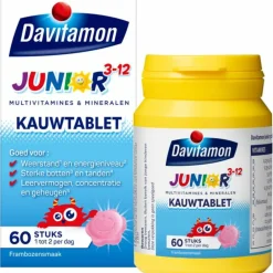 Junior 3+ Kauwvitamines Framboos 60 kauwtabletten^Davitamon