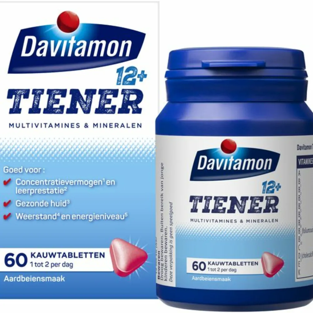 Tiener 12+ Aardbei 60 kauwtabletten^Davitamon Online