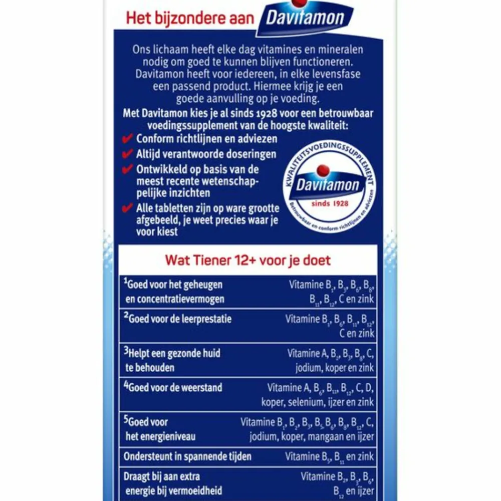 Tiener 12+ Aardbei 60 kauwtabletten^Davitamon Online
