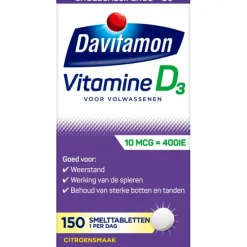 Vitamine D 10 MCG Volwassenen 150 smelttabletten^Davitamon Sale