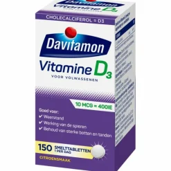 Vitamine D 10 MCG Volwassenen 150 smelttabletten^Davitamon Sale