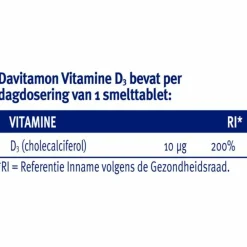 Vitamine D 10 MCG Volwassenen 150 smelttabletten^Davitamon Sale