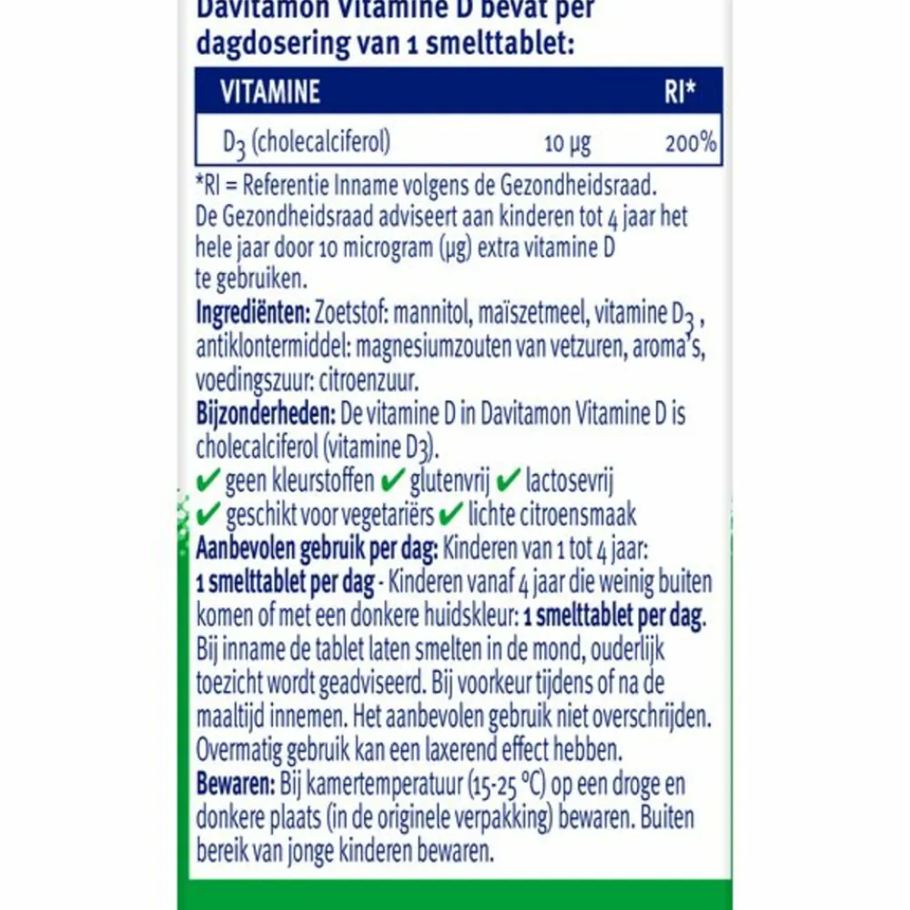 Vitamine D Kind 50 smelttabletten^Davitamon Best