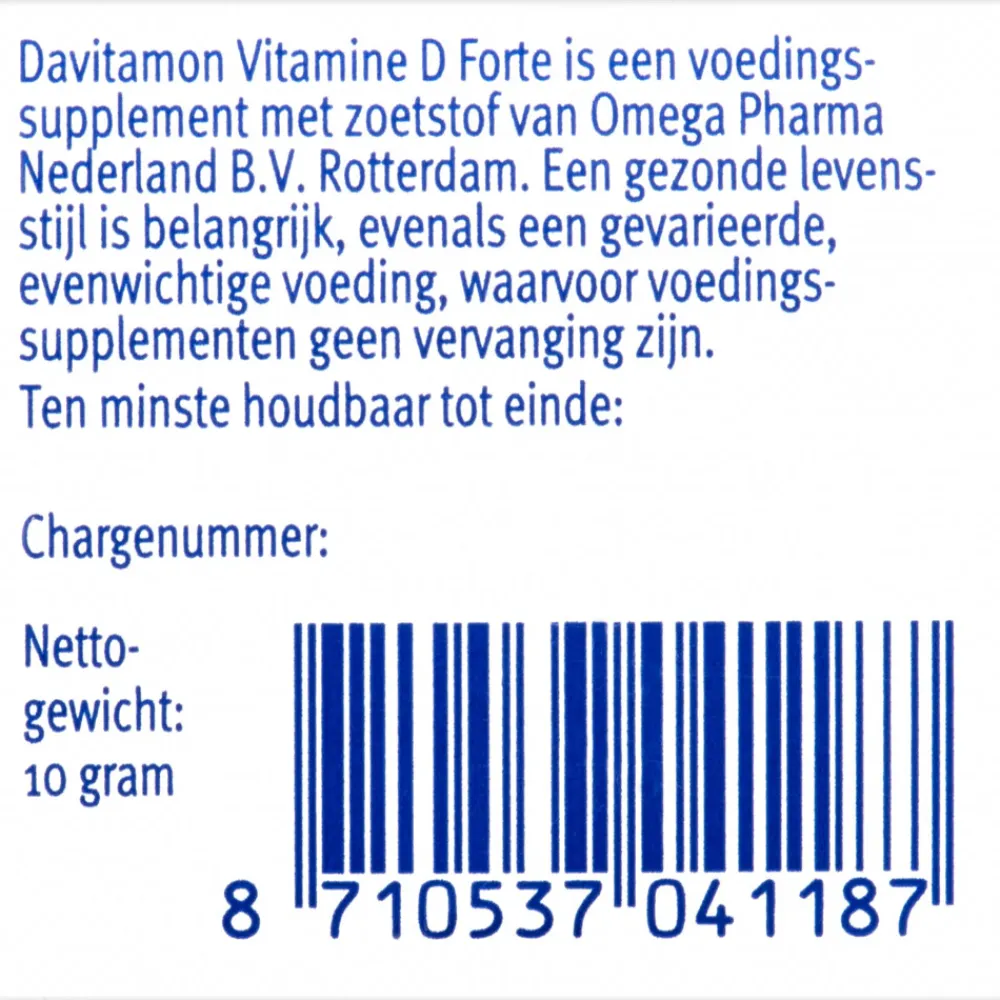 Clearance Vitamine D3 20MCG Hoog Gedoseerd 75 smelttabletten Vitaminen