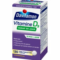 Best Vitamine D3 Vanaf 50 Jaar 130 smelttabletten Vitaminen 50+