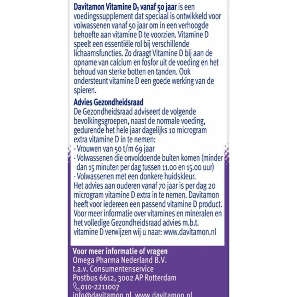 Best Vitamine D3 Vanaf 50 Jaar 130 smelttabletten Vitaminen 50+