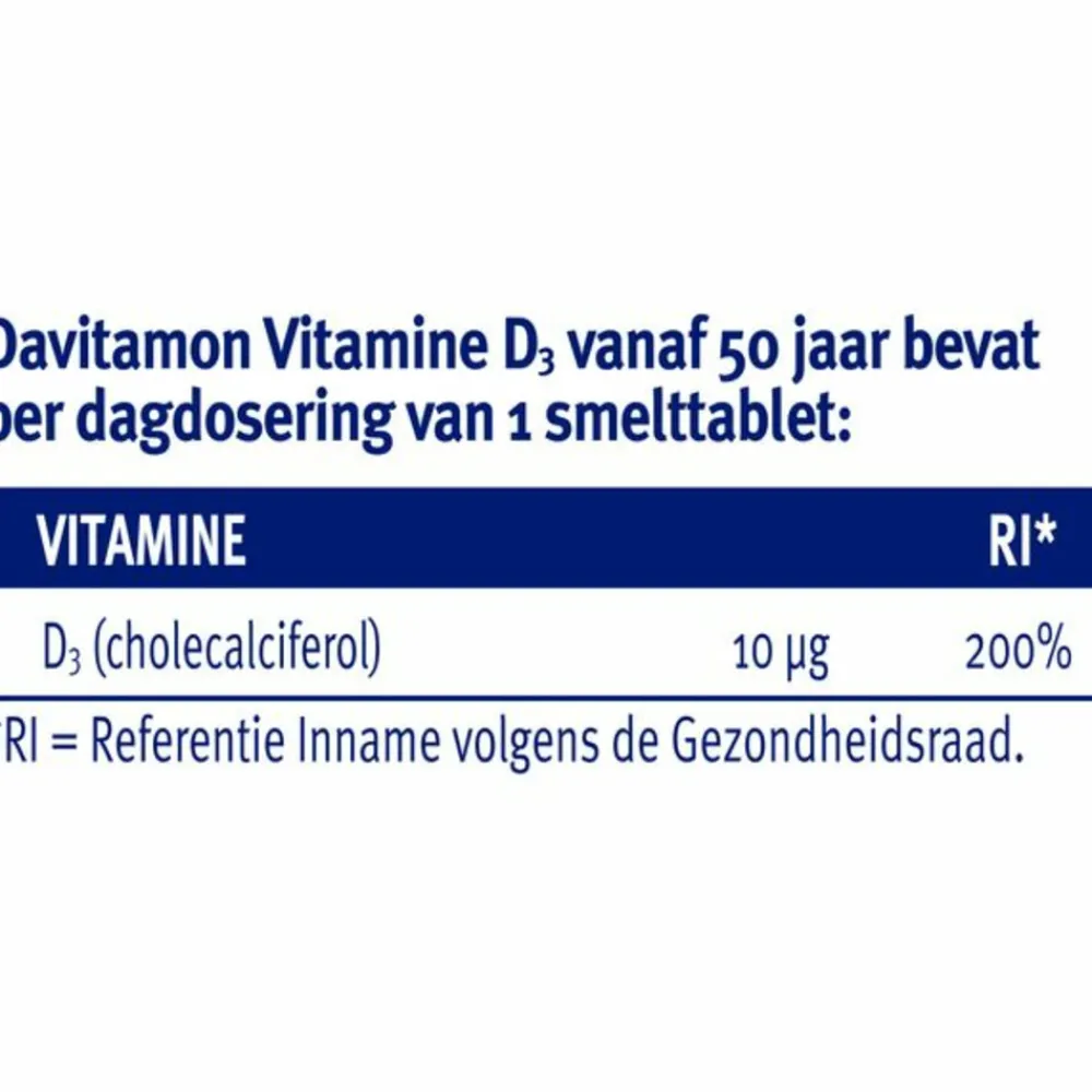 Best Vitamine D3 Vanaf 50 Jaar 130 smelttabletten Vitaminen 50+