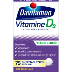 Vitaminen<Davitamon Vitamine D Volwassenen 75 smelttabletten