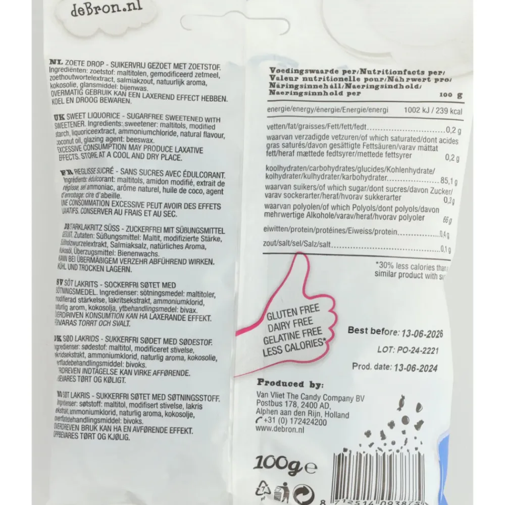 Snoep<De bron Suikervrije Zoete Bolletjes 100 gr