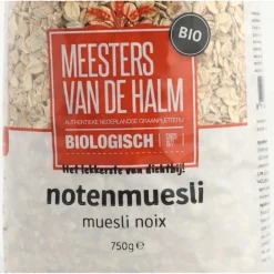 Ontbijtgranen<De halm Muesli Noten Eko 750 gr