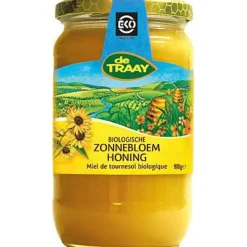 Siropen & Zoetstoffen<De Traay Honing Zonnebloem Bio 900 gr