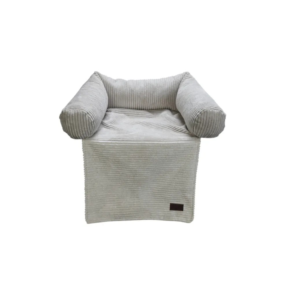 Bankkussen Geribbeld Lichtgrijs 50 x 50 x 30 cm Manden & Dekens