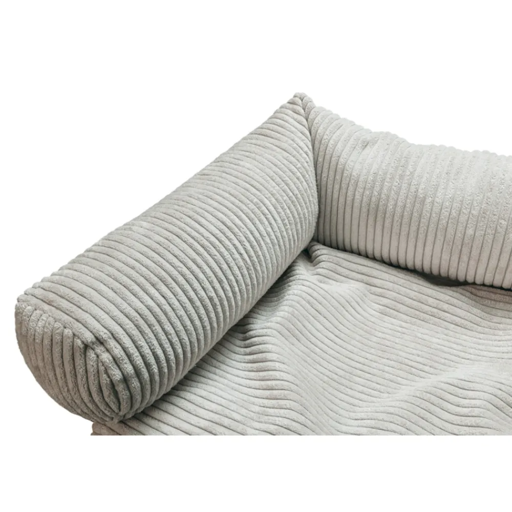 Bankkussen Geribbeld Lichtgrijs 50 x 50 x 30 cm Manden & Dekens