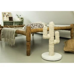 New Houten Krabpaal Cactus Wit 35 x 35 x 60 cm Krabpalen & Meubels
