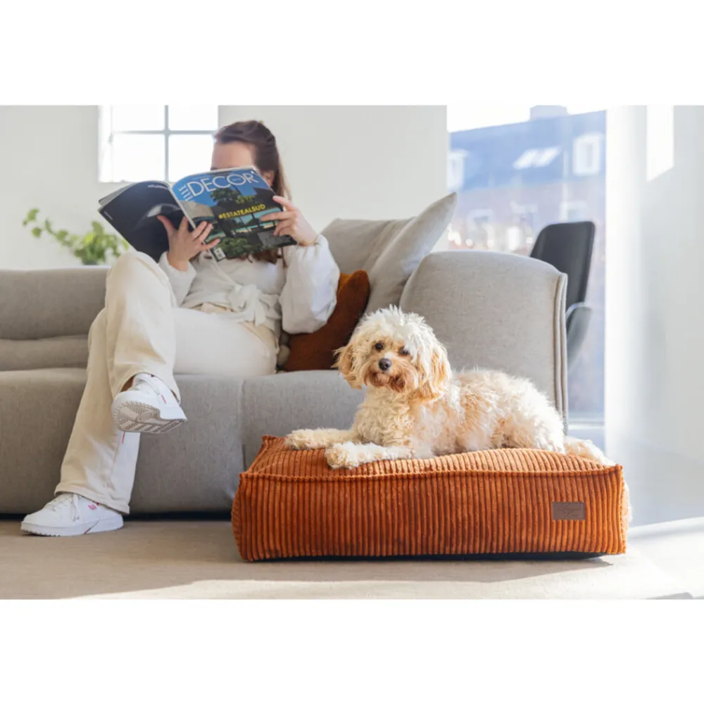 Clearance Ligkussen Ribbed Terracotta 70 x 55 x 15 cm Manden & Dekens