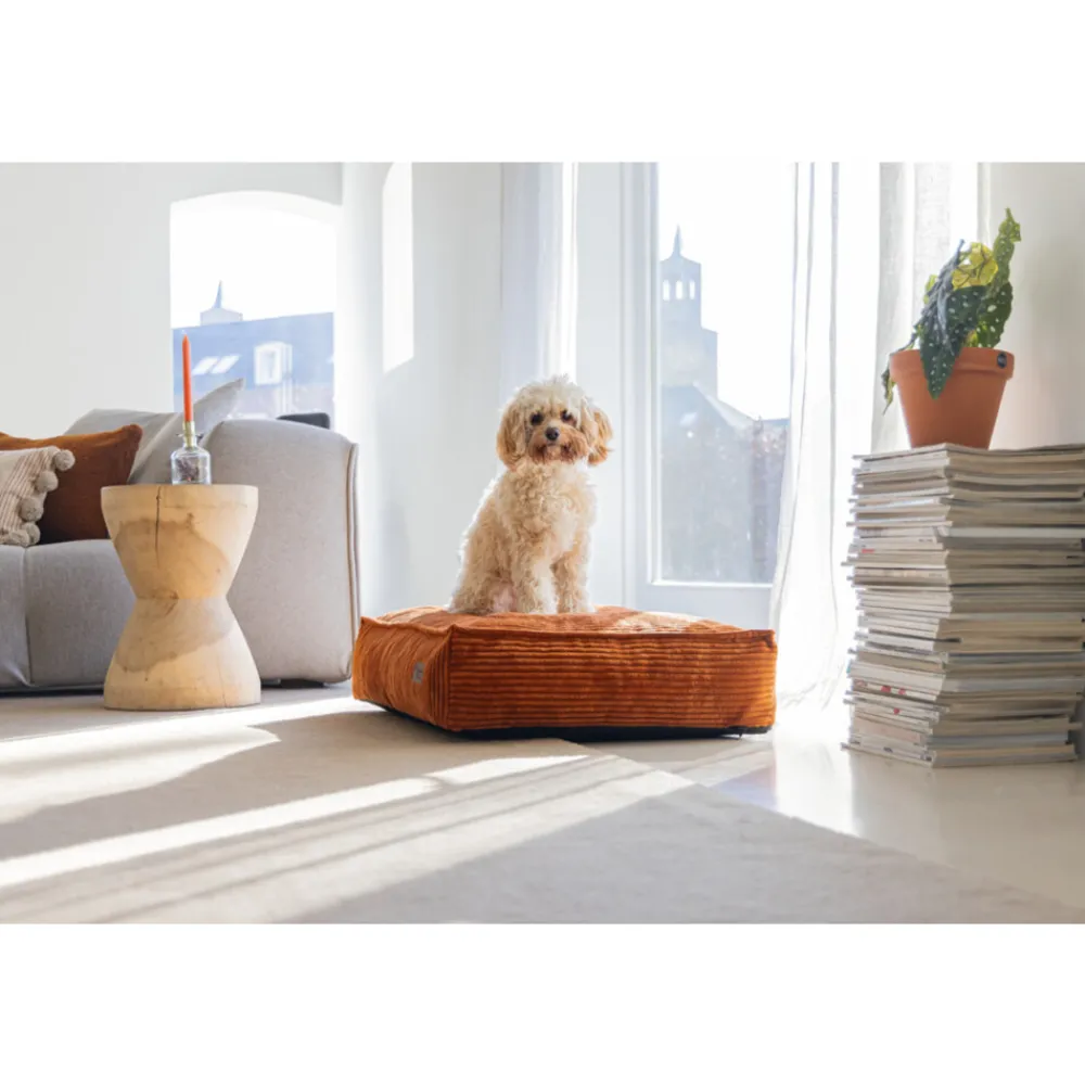 Clearance Ligkussen Ribbed Terracotta 70 x 55 x 15 cm Manden & Dekens