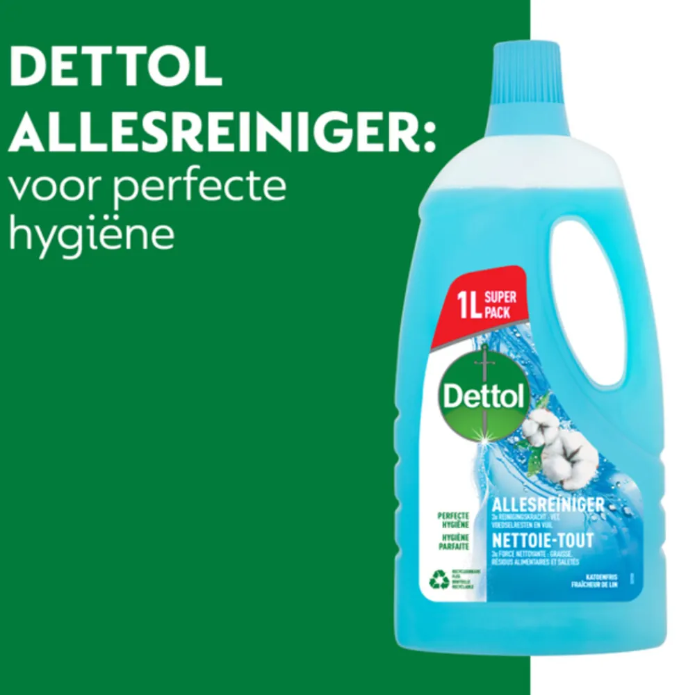 Allesreiniger<Dettol Allesreiniger Power & Fresh Katoenfris 1 liter