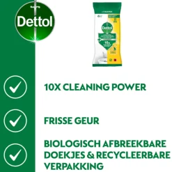 Antibacteriële Reinigingsdoekjes Sprankelende Citroen 72 stuks^Dettol New