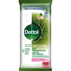 Schoonmaakdoekjes<Dettol Reinigingsdoekjes Tru Clean Appleblossom 48 stuks