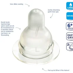 Flessen & Spenen<Difrax Flessenspeen Natural Large 2 stuks