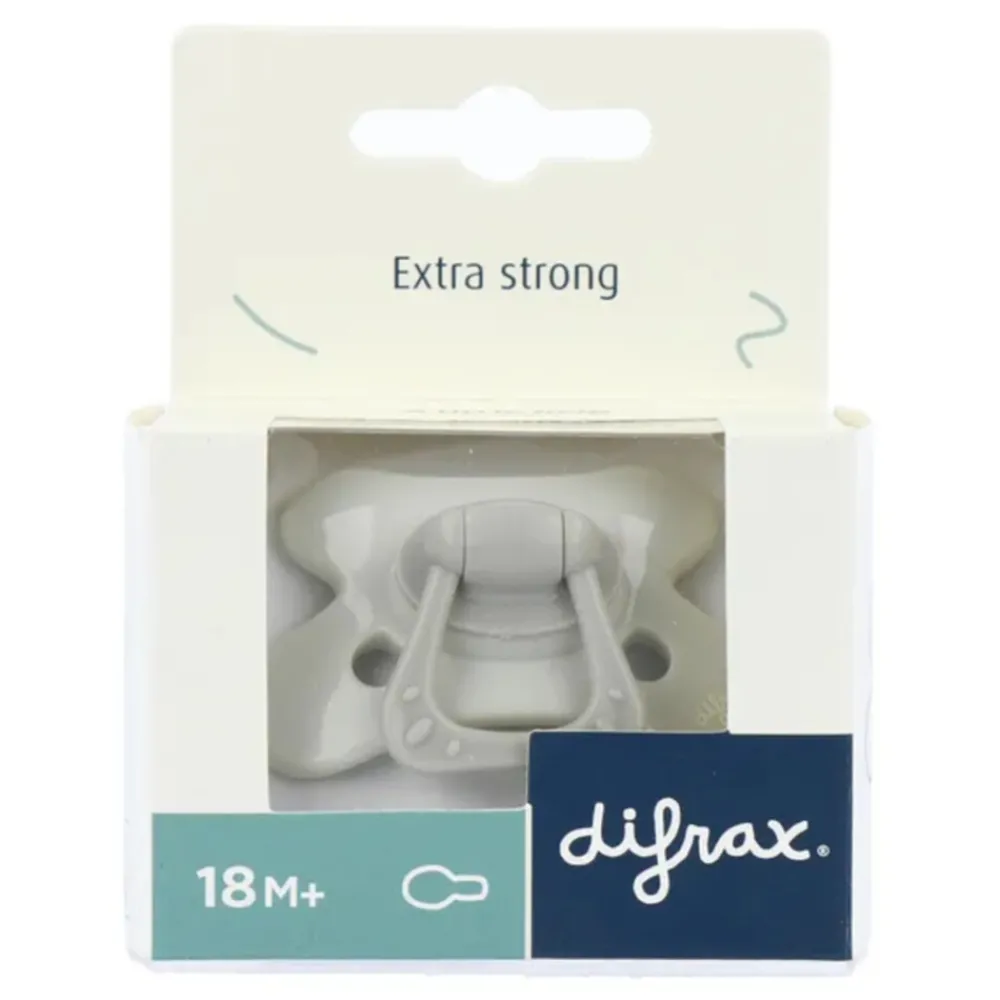 Fopspeen Natural 18+ mnd Grijs^Difrax Outlet