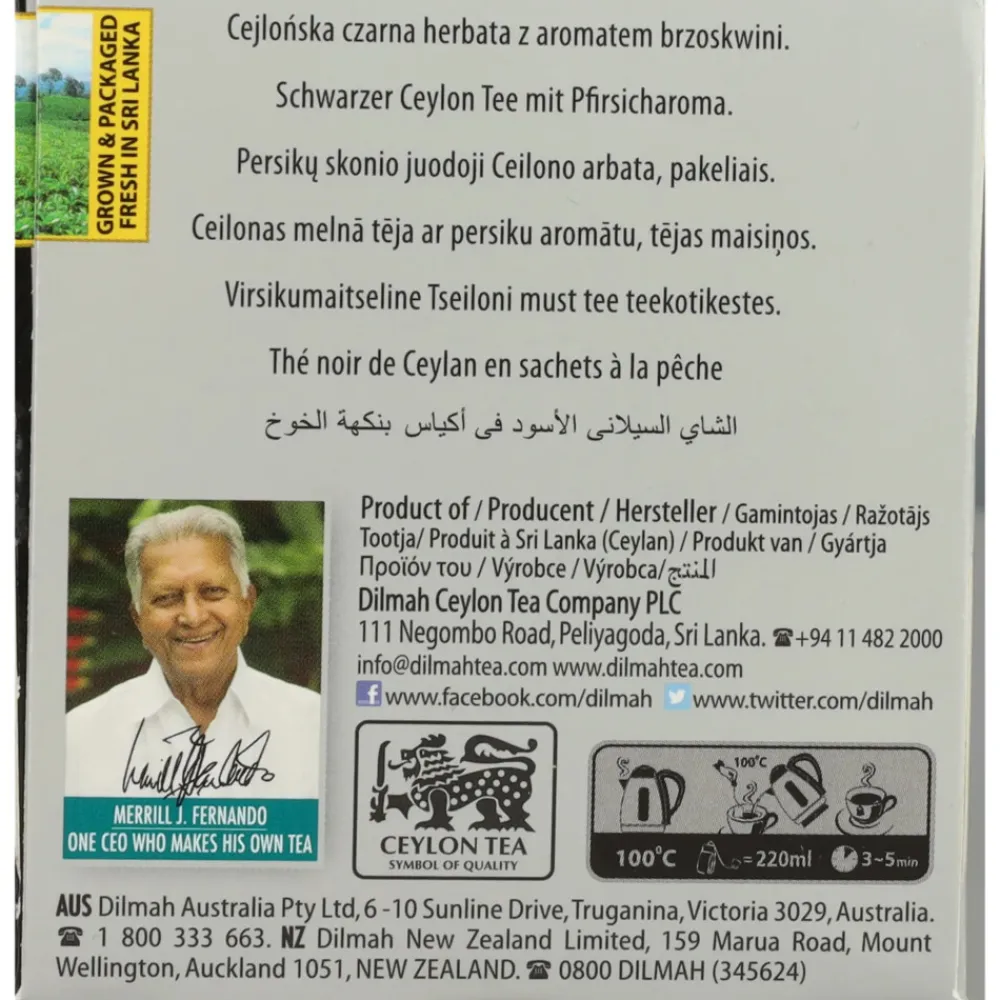 Perzik Thee 20 stuks^Dilmah Clearance