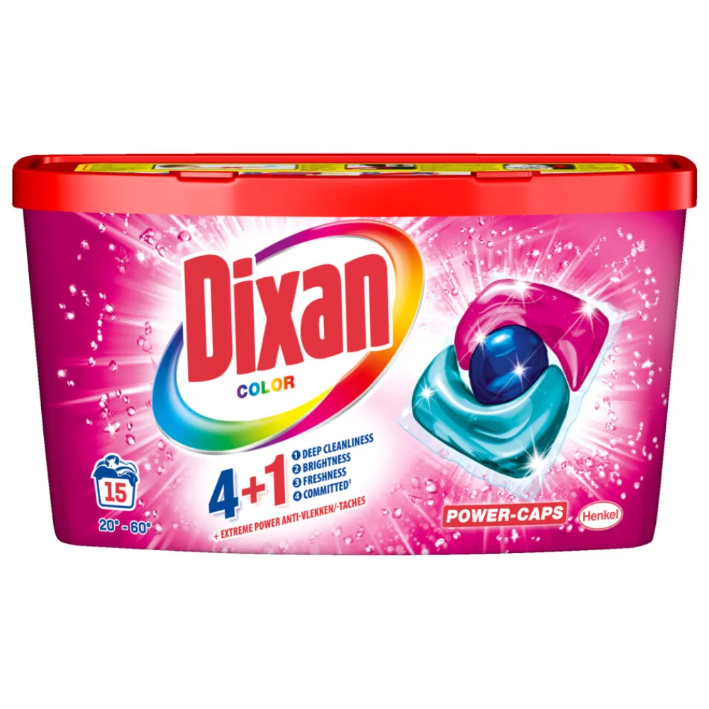Wasmiddel<Dixan Wascapsules Color - 15 wasbeurten 180 gr