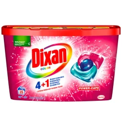 Wasmiddelcapsules Gekleurde Was - 15 Wasbeurten 4+1 Power-Caps 15 stuks^Dixan Hot