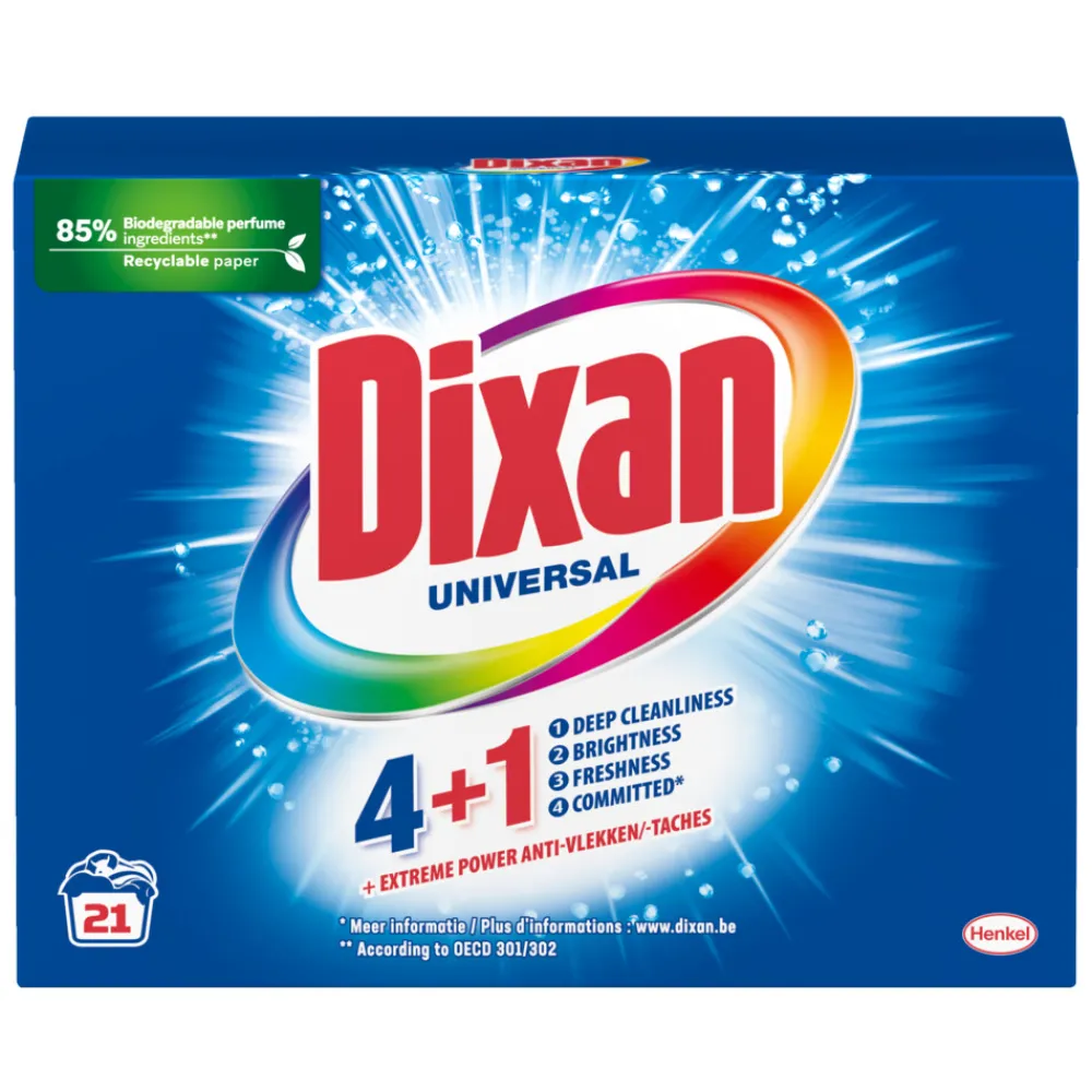 Wasmiddel<Dixan Waspoeder Universeel - 21 Wasbeurten 1,266 kilo