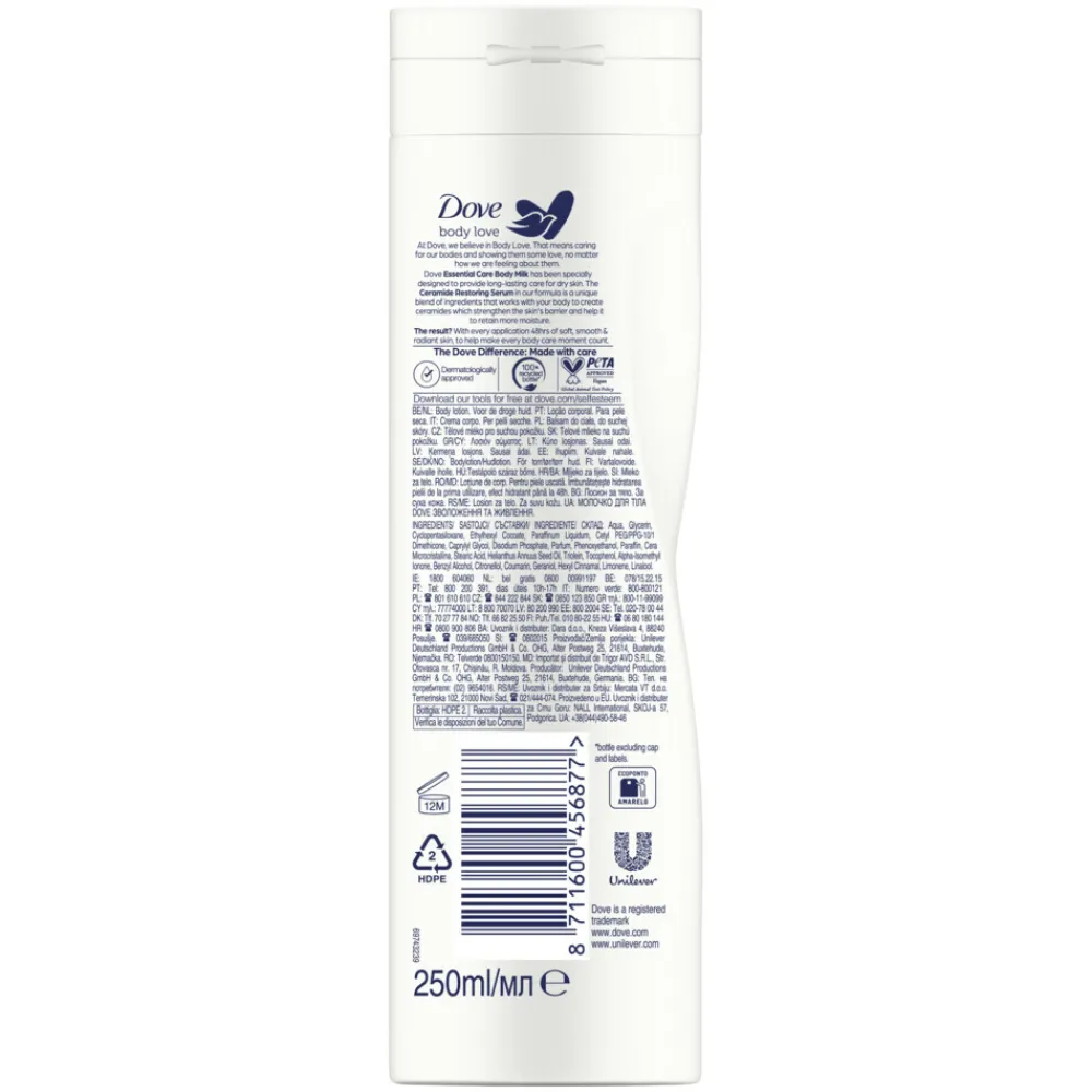 Huidverzorging<Dove Bodylotion Essential Care 250 ml